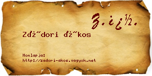 Zádori Ákos névjegykártya